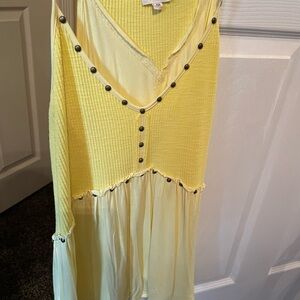 POL Light Yellow Ribbed Tank Top